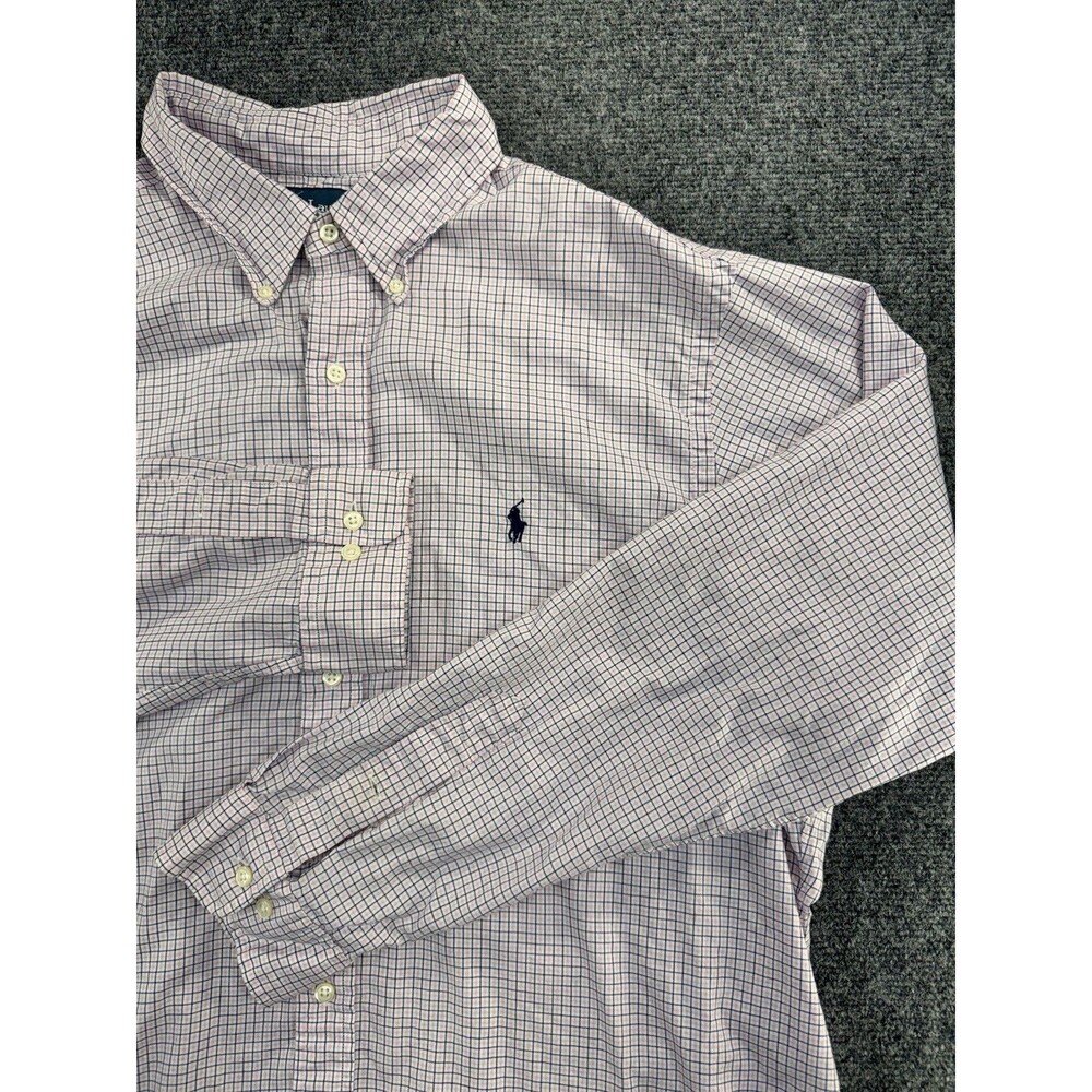 Polo Ralph Lauren Long Sleeve Tattersall Button Down Shirt Mens 17.5 34/35